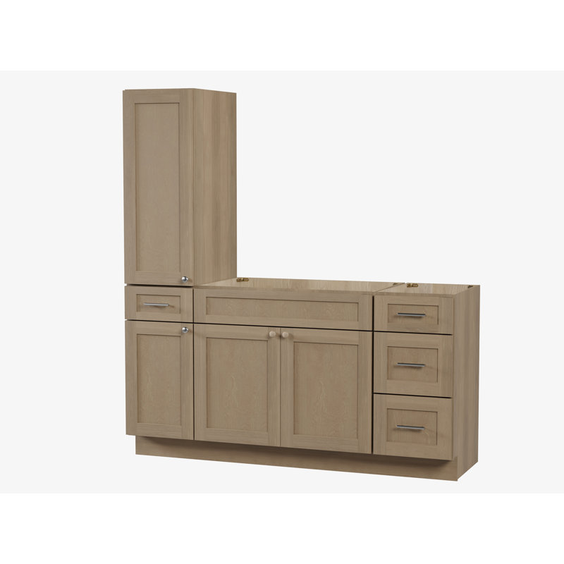 Meuble-lavabo simple Disar, Chêne naturel