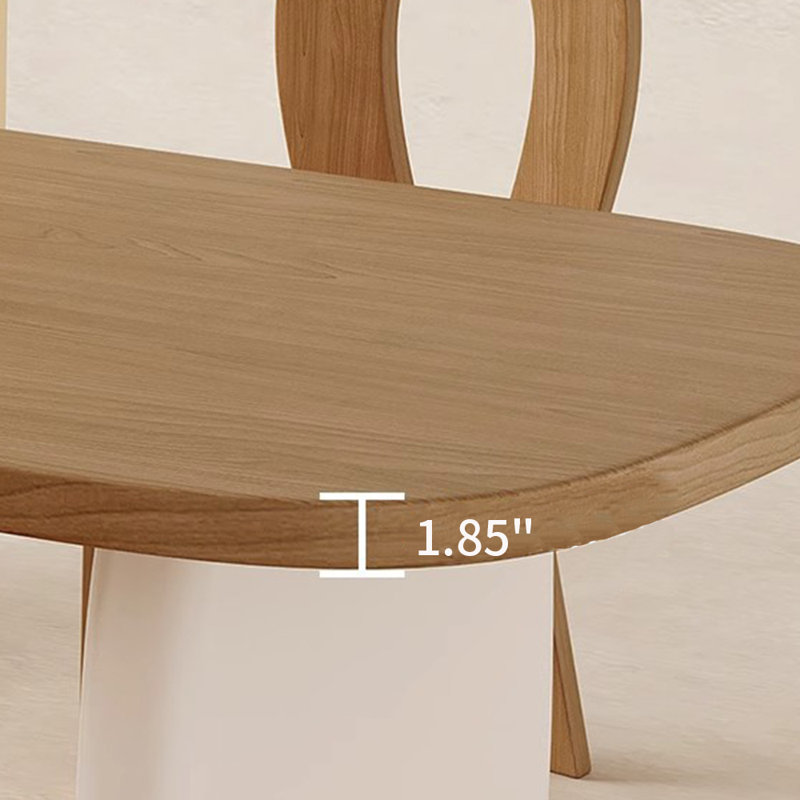 Ensemble de table à manger en bois massif de style français, Blanc, H 29,5 po x L 62,9 po x l 31,4 po, Orange/brun