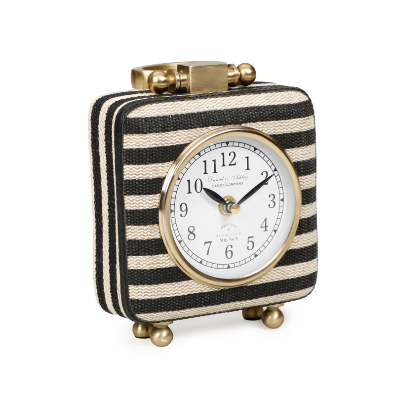 Mona Black Striped Designer Standing Accent Clock