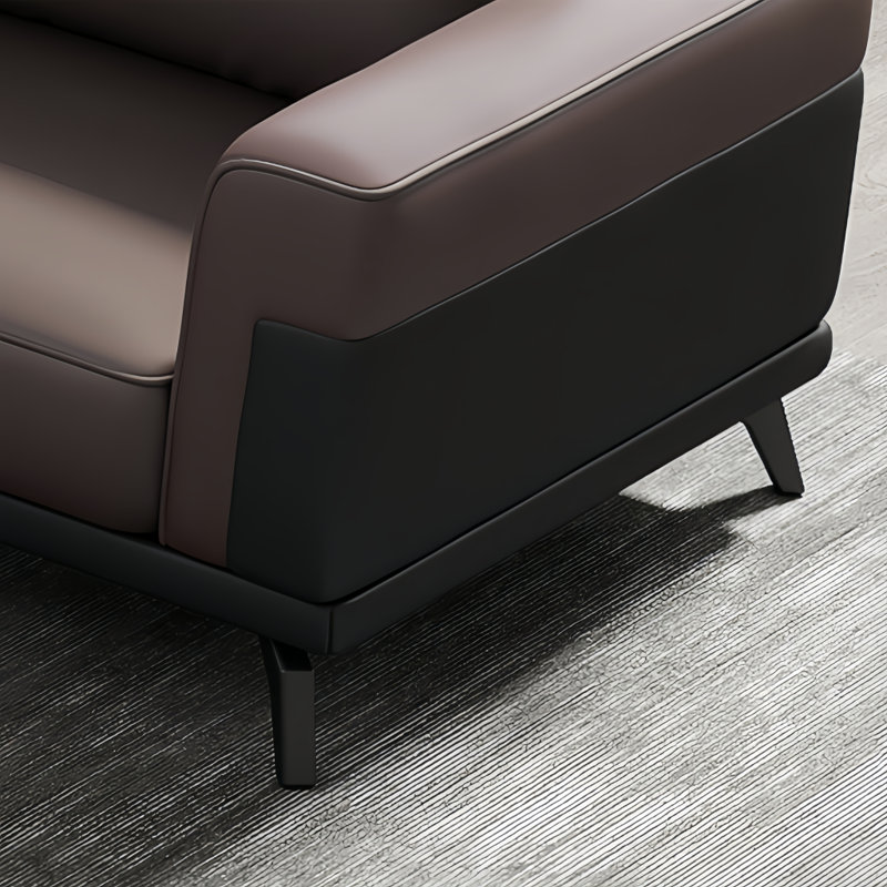 Canapé en bois massif de luxe clair, Éponge, Noir/brun rougeâtre, H 33,07 po x l 64,96 po x P 35,43 po
