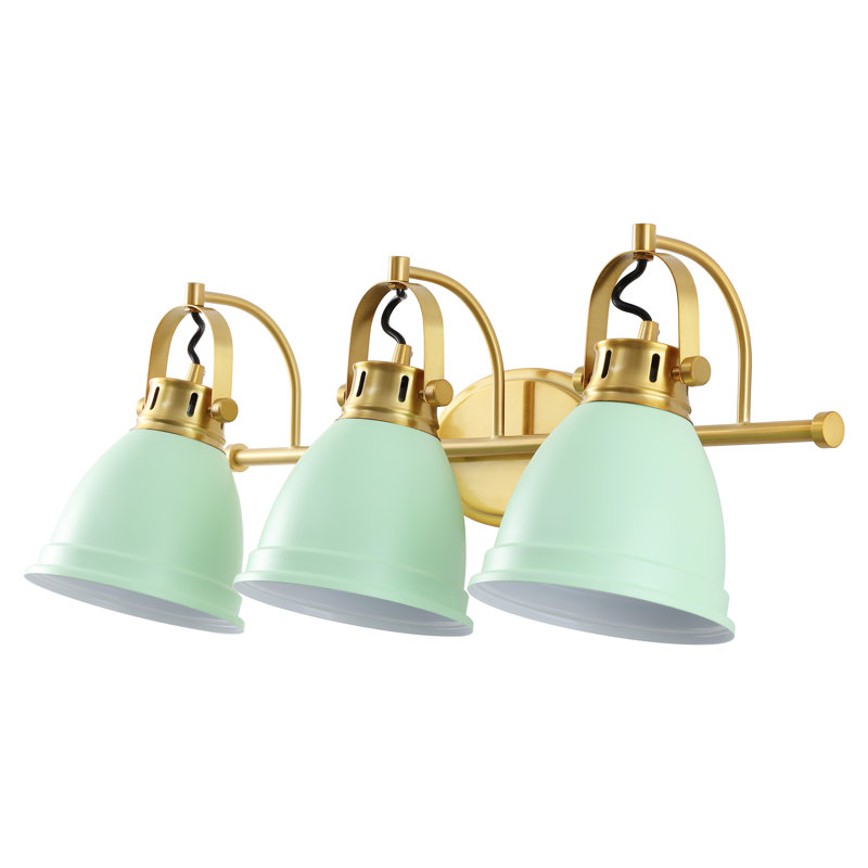  Éclairage pour meuble-lavabo Lejuan, Laiton doré, Vert menthe, 3