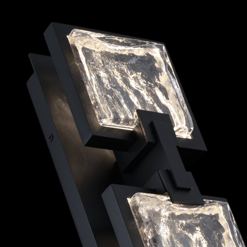 Pop Star Crystal LED Outdoor Wall Light With 4-CCT Selectable Color Temperature (3000-3500-4000-5000K), 3 Lights