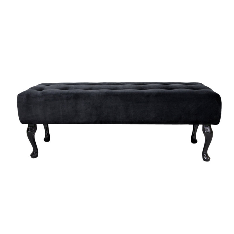 Glamour Upholstered Bench, Velour / Black