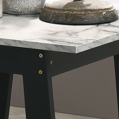 End Table With Faux Marble Top