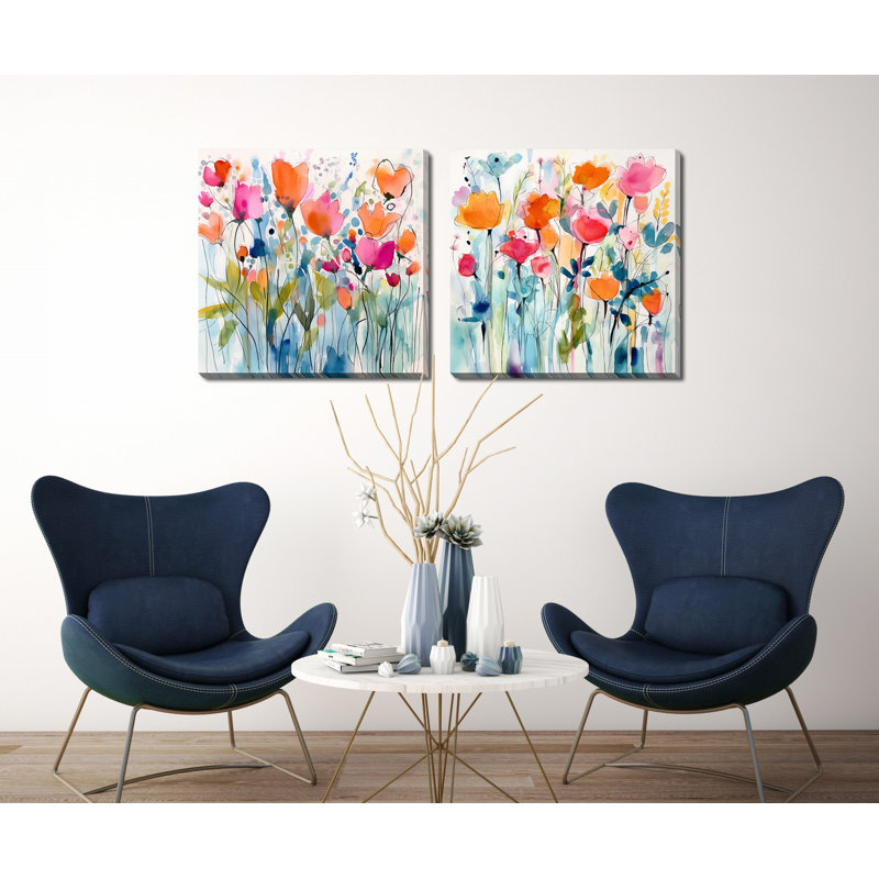 Rustic Red Floral I Canvas Wall Art