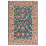 Samarkand 128 Area Rug In Turquoise / Rust