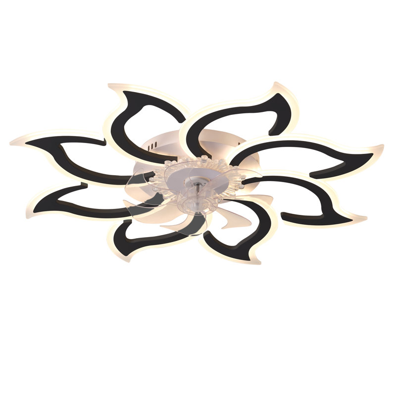 Ventilateur de plafond noir 37 pouces avec lumières | Télécommande, 3 températures de couleur, vent à 6 vitesses