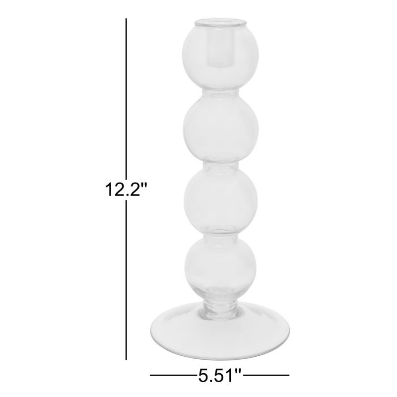 Geri 12.2'' H Glass Tabletop Candlestick, Beetle