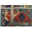 Tapis de style tribal bleu en laine noué à la main 2 pi 9 po x 9 pi 6 po Kazak