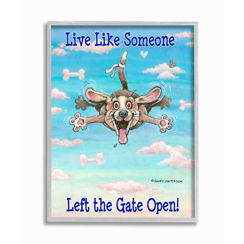 « barrière open art art drawing dog design » par gary patterson, impression, H 11 po x l 14 po, Estampe numérique Farmhouse