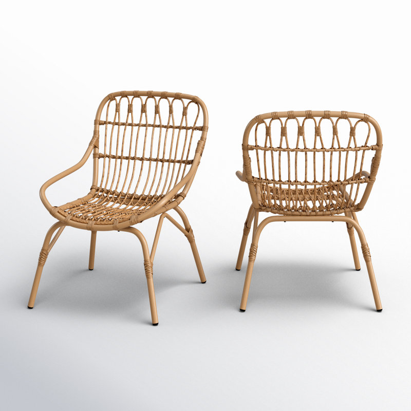 Lesa Wicker Outdoor Lounge Chair, Light Brown