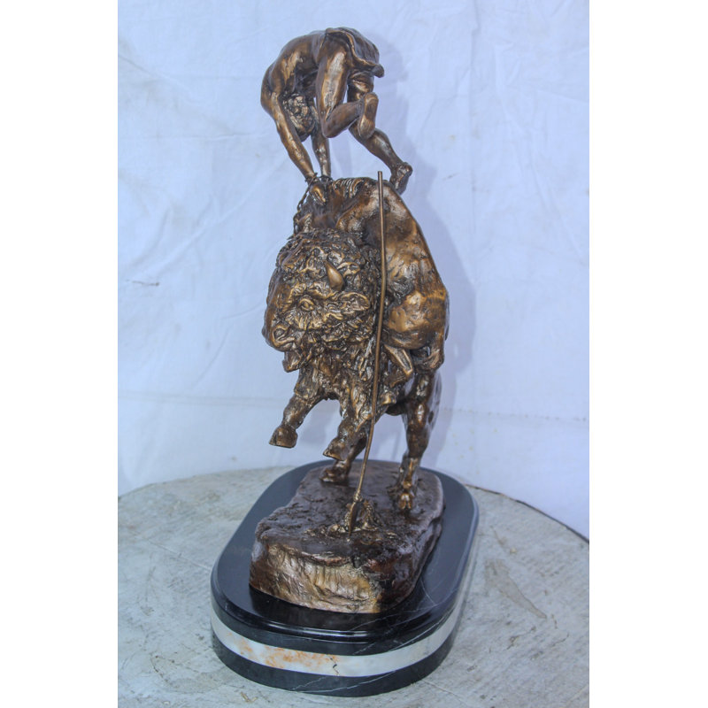 Statue de 15 pi x 9 po x H 22 po bronze Remington Nifao Collection Buffalo Horse