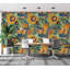 Murale abstraite Surat Peel & Stick - motif floral moderne-106363087