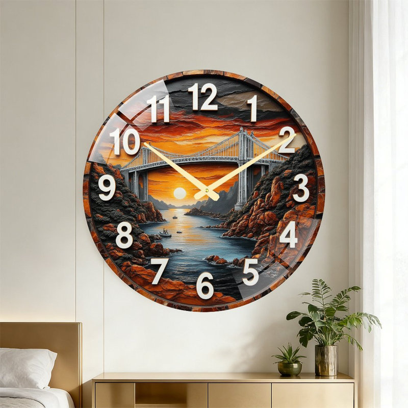Horloge murale coucher de soleil coucher de soleil
