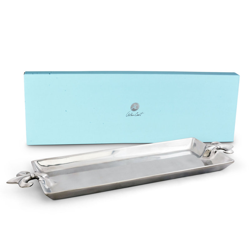 Arthur Court Silver Aluminum 21" Oblong Serving Tray