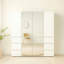 Modular Wood Closet System With Mirror In White