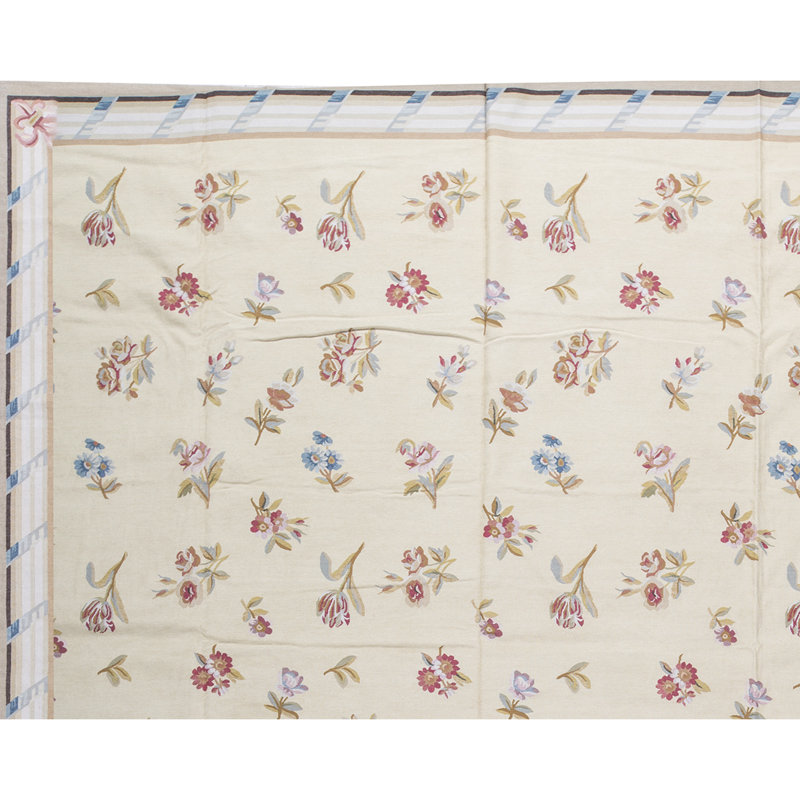 Hand-Knotted High-Quality Gold and Beige Area Rug