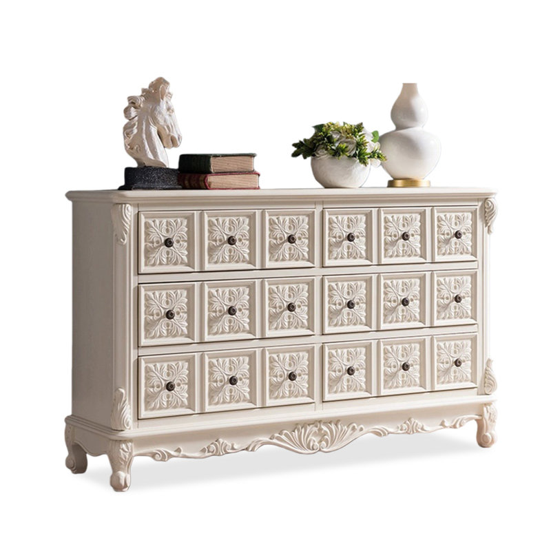Armoire d'appoint en bois manufacturé blanc massif, Blanc