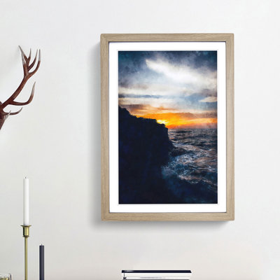 Sunlight over the Cliff - Picture Frame Painting Print