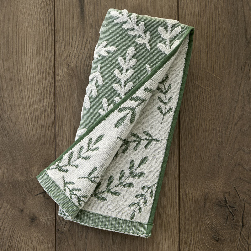 LEAF SPRIG JACQUARD HAND-SPRUCE, Spruce Green