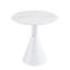 Table blanche moderne. Plateau de table en pierre naturelle, coins arrondis non blessés, base ovale distinctive. La table de salon Suits divers réglages - s'agence parfaitement au décor