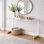 Liora Acrylic Console Table with Gold Accent Base