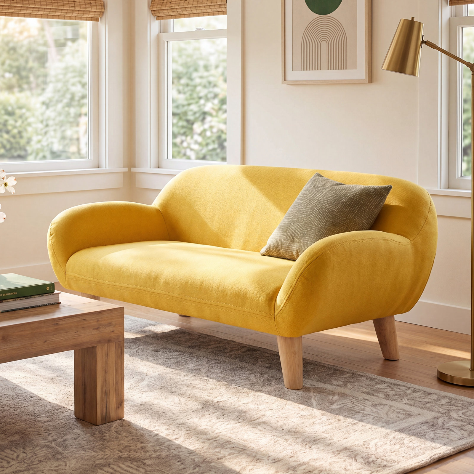 Akkeri Pet Bed, Yellow, 17" W x 28" D x 12" H
