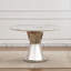Table de cuisine ronde de 47 po avec cadre en acier inoxydable, table de salle à manger moderne (table seulement)-1758733838