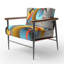 Daryanani - Fauteuil d'appoint géométrique abstrait en velours-1087224266