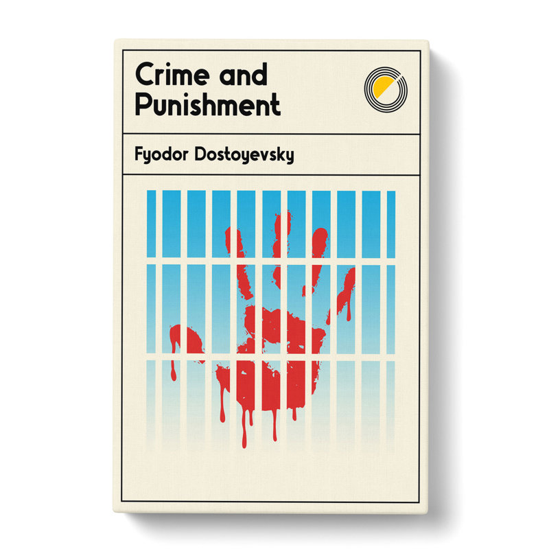 Book Cover Crime And Punishment Fyodor Dostoyevsky - Wrapped Canvas Print, 60cm H x 40cm W x 3cm D