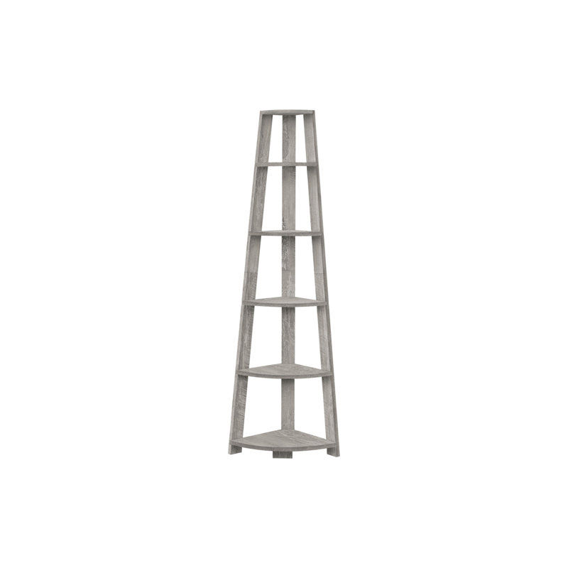 Versatile 5 Tier Laminate Bookcase For Office And Bedroom Contemporary And Modern Design, Gray