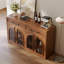 Buffet de 63 po en bois massif avec buffet et crédence moderne avec portes et tablettes