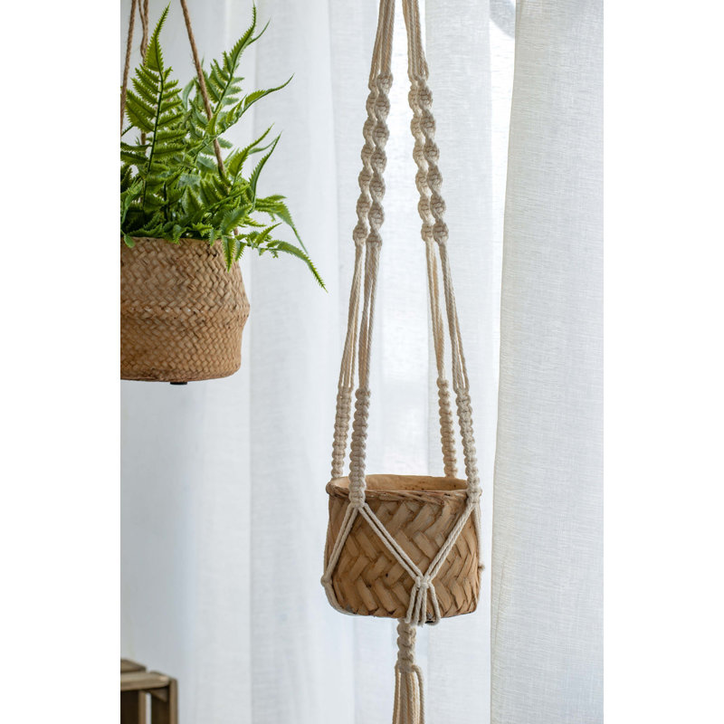 Ensemble de 2 pots à fleurs suspendus 5 po x 5 po x 4,5 po de style bohémien