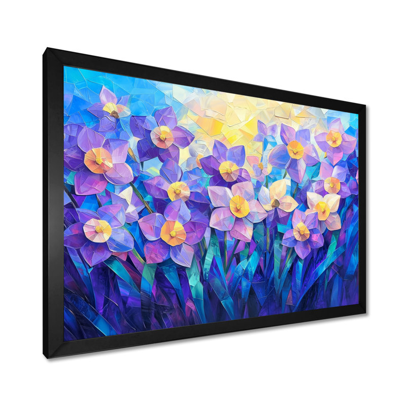 Lavande harmonie de jonquilles en été II - jonquilles, 12" H x 20" W, Single Picture Framed Print without Mat, Black