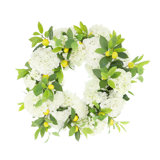 22" Spring Wreath with Hydrangeas and Lemons