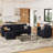 Nairoby 3-Pieces Corduroy Modular Sectional Couch Storage Seat Sofa Set For Apartment Livingroom Lounge, Single Armchair & 3-Seat Sofa & A Storage Ottoman-2090511051