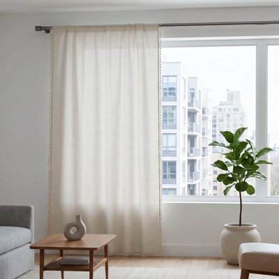 1 Panel Semi-sheer Curtain with Tassels