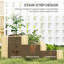 Lit de jardin surélevé à 3 niveaux, tissu drainant l'eau pour le sol, bac à fleurs en bois surélevé pour légumes, herbes, naturel-1736648737