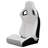 2PC New Universal Bucket Racing Seats White Stitch White PVC Leather Reclinable Carbon Look Leather Back With Adjustor Slider(Not Including Seat Bracket ) 1 Box Of 2 Pieces