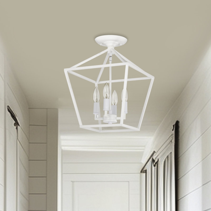 Plafonnier semi-encastré 4 lumières 12 po Drexil, Blanc