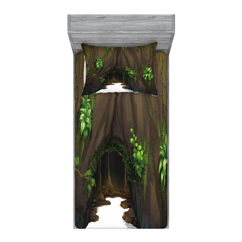 Ensemble de draps Tree Cave, Ensemble de draps pour lit simple avec drap-housse
