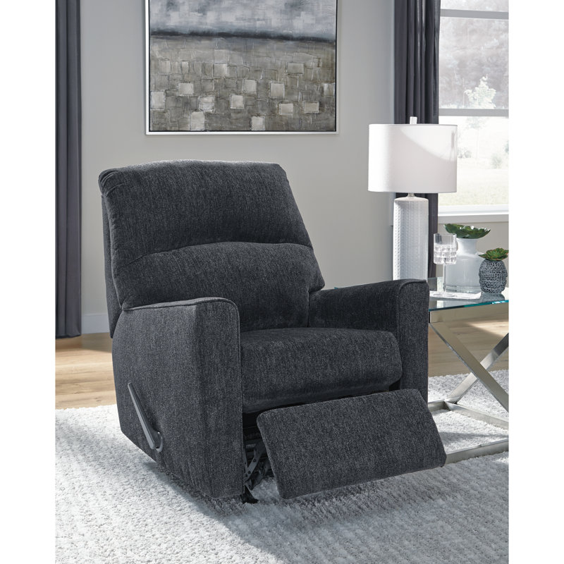 Rikako Upholstered Recliner, Slate 100% Polyester