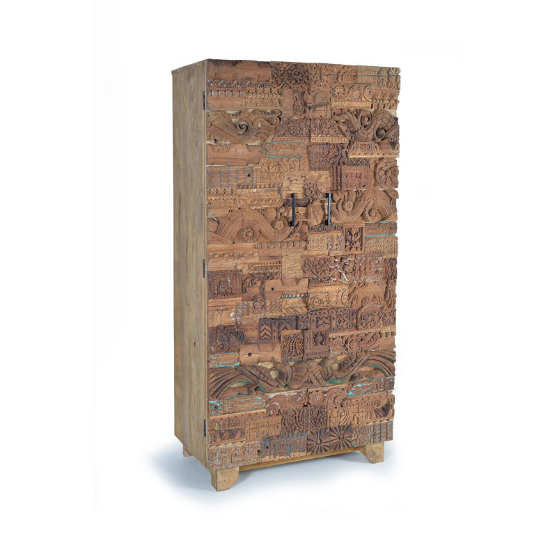 Aiumu 2 Door Solid Wood Wardrobe