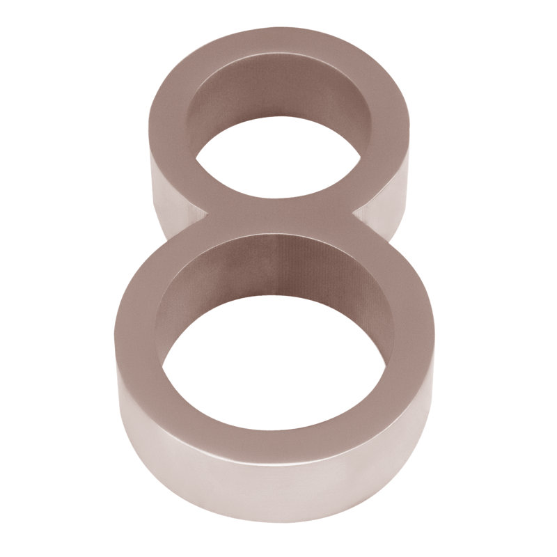 5" Floating Mount House Number, Satin Stainless Steel, 8