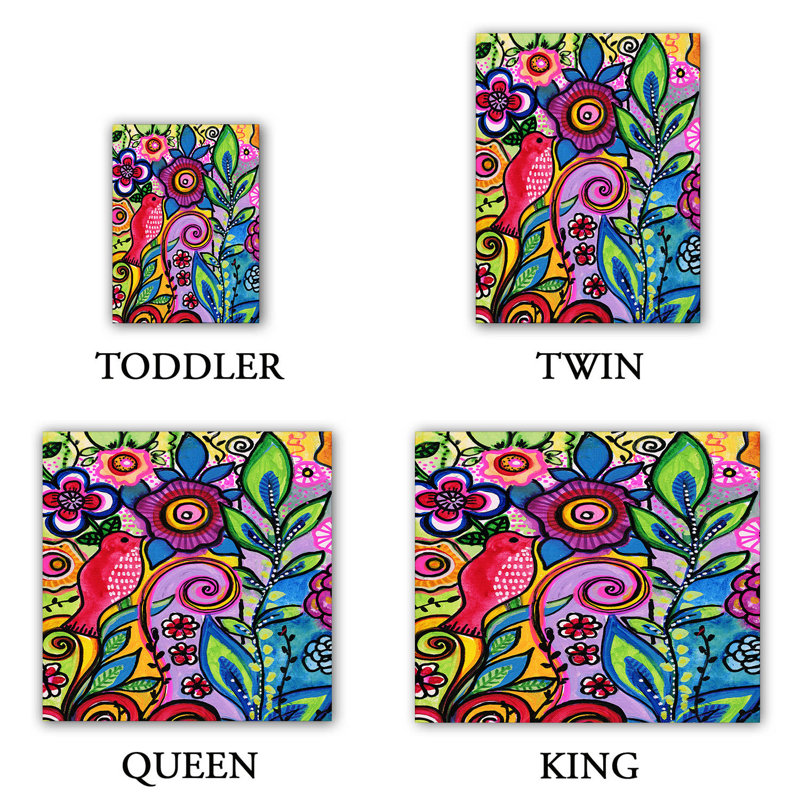 Polyester Floral Duvet Cover, 1 Queen Duvet Cover + 2 Standard Shams