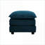 Repose-pieds repose-pieds en chenille bleu marine avec structure en bois massif pour canapés 2/3/4 places | Bois | Noir