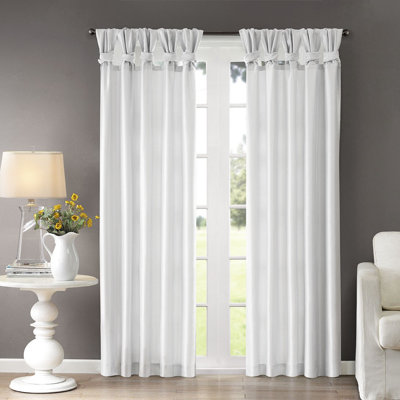 Sara Faux Silk Room Darkening Twist Tab Single Curtain Panel