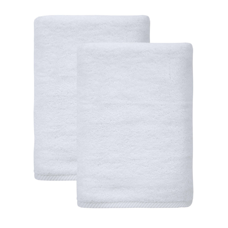 Dinis Luxury Turkish Cotton Bath Sheet Set, White, Bath Towel - 2 Pack