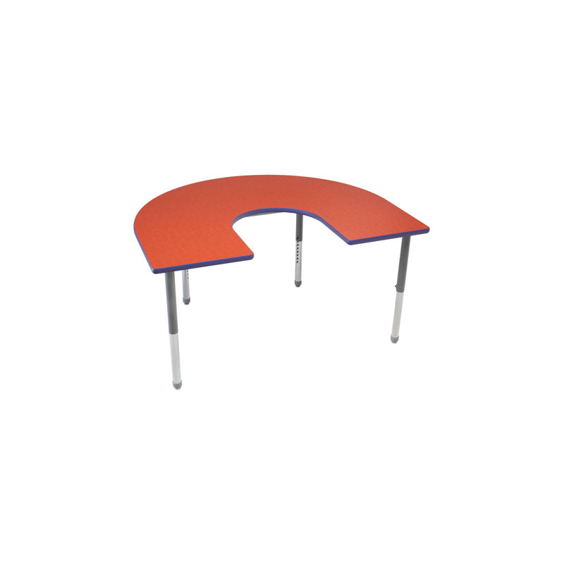 Table d'apprentissage collaboratif avec pieds de luxe - fer à cheval - l 48 po x L 72 po, H 29 po x L 72 po x l 48 po