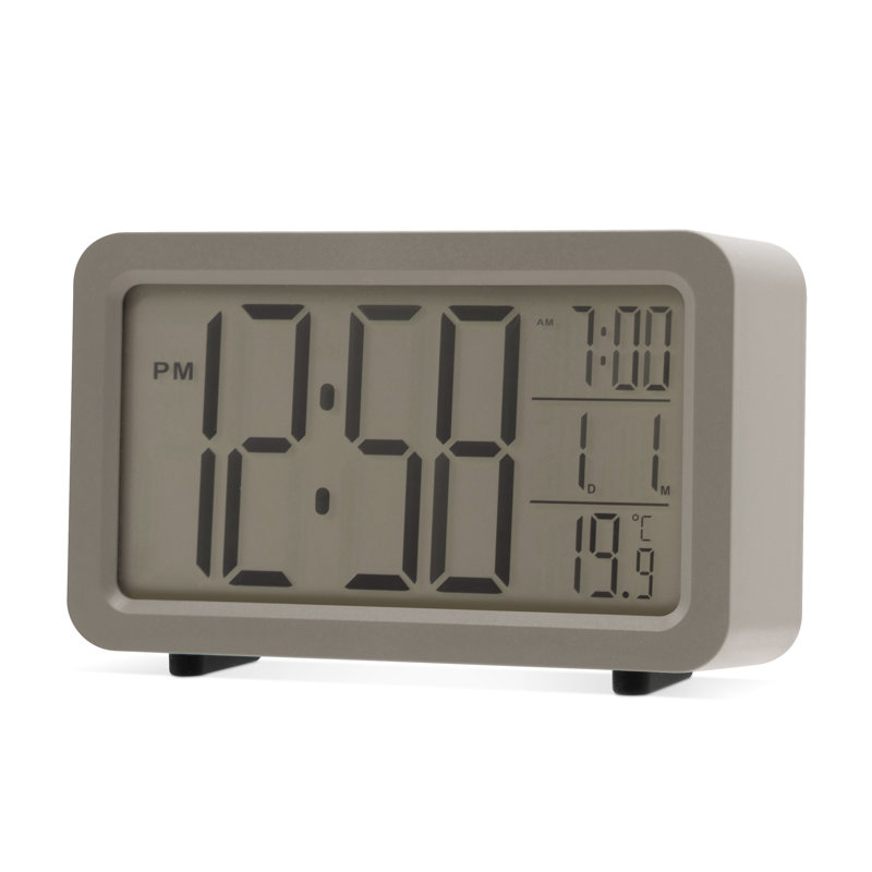 Quartz movement / Crystal Alarm Tabletop Clock, Grey
